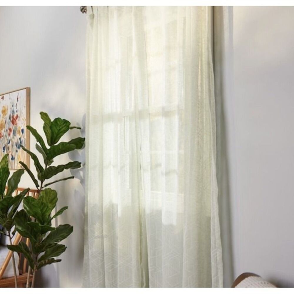 Origin 21 84-in Linen Light Filtering Single Curtain Panel - Seagreen